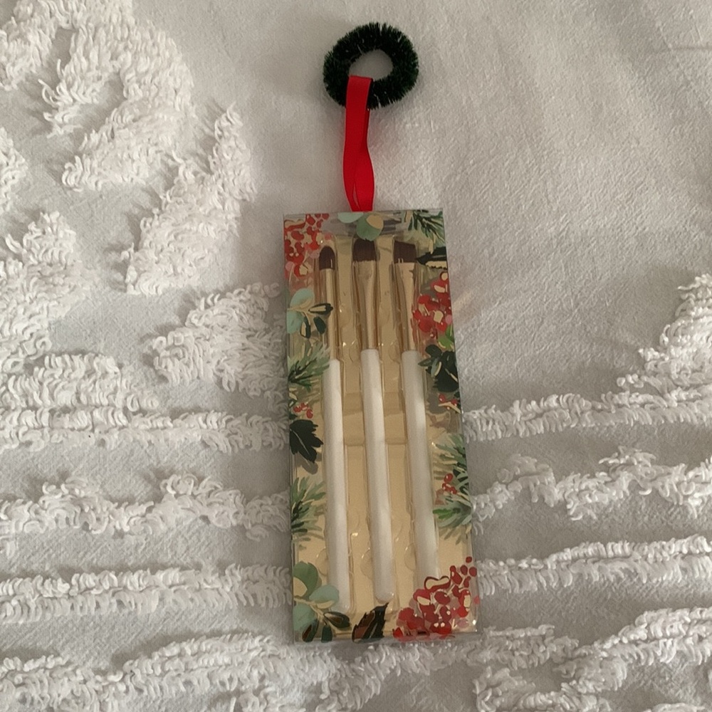 NEW 3-Piece Cosmetic Brush Set in a Winter Holidays Gift Box